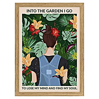 Papermoon Bild (Into the Garden, B x H: 100 x 140 cm, Ohne Passepartout, Rahmen Eiche)