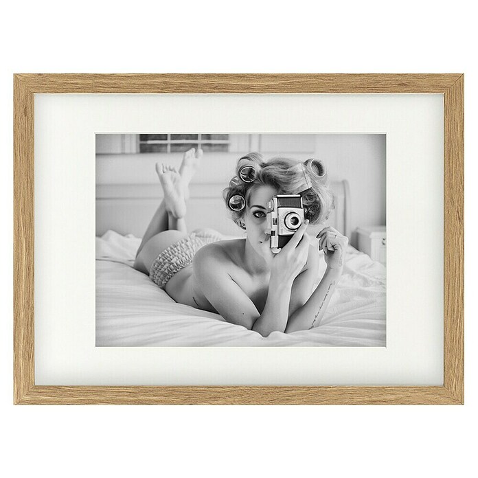 Papermoon Bild (A Chick, B x H: 50 x 40 cm, Mit Passepartout, Rahmen Eiche) | BAUHAUS