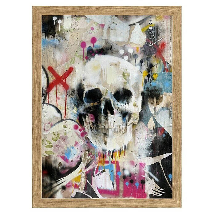 Papermoon Bild (Skull, B x H: 80 x 110 cm, Ohne Passepartout, Rahmen Eiche) | BAUHAUS