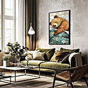 Papermoon Bild (Sleepy Bear, B x H: 100 x 140 cm, Mit Passepartout, Rahmen Schwarz) | BAUHAUS