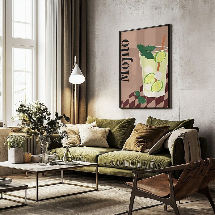 Papermoon Bild (Mojito, B x H: 60 x 80 cm, Mit Passepartout, Rahmen Schwarz) | BAUHAUS