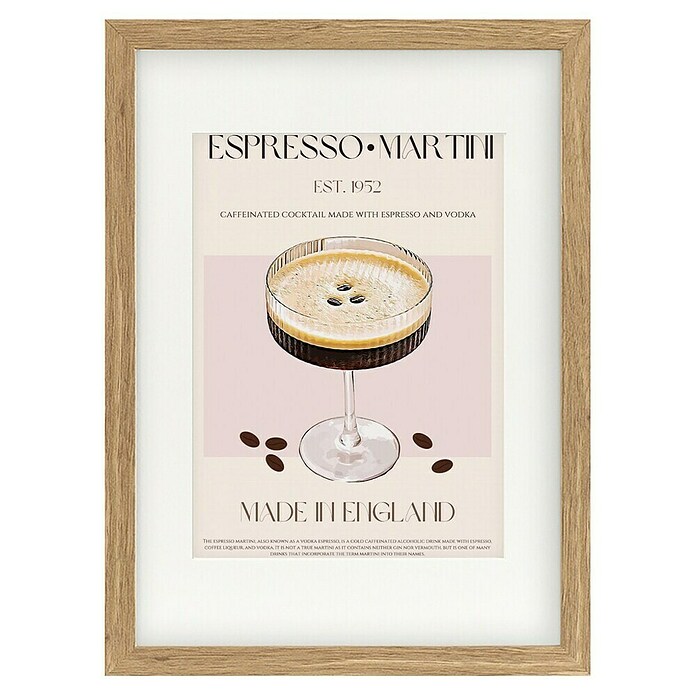 Papermoon Bild (Coffee Delighta, B x H: 40 x 50 cm, Mit Passepartout, Rahmen Eiche) | BAUHAUS