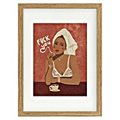 Papermoon Bild (Morning Coffee, B x H: 100 x 140 cm, Mit Passepartout, Rahmen Eiche) | BAUHAUS