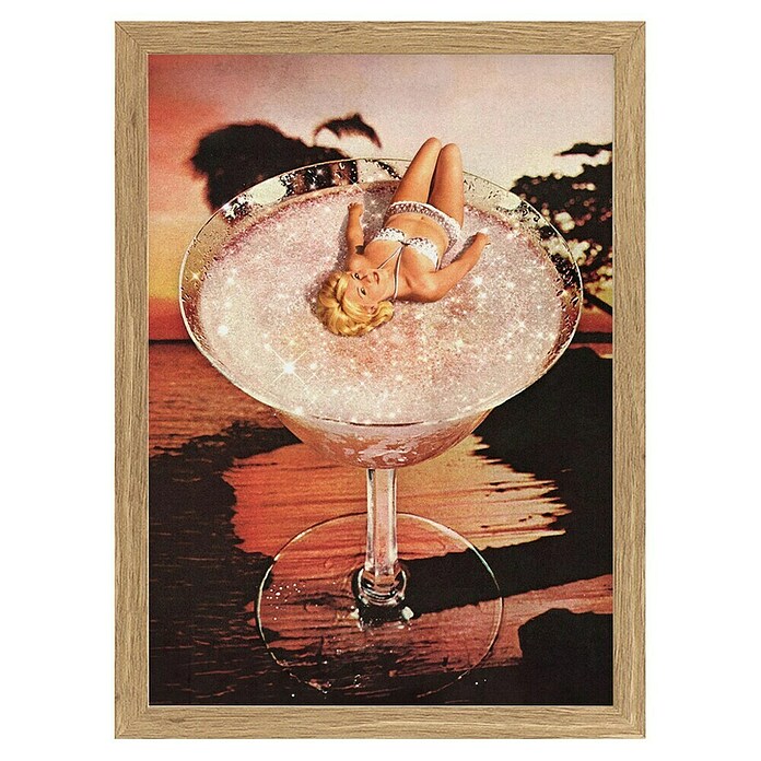 Papermoon Bild (Pink Margarita, B x H: 60 x 80 cm, Ohne Passepartout, Rahmen Eiche) | BAUHAUS