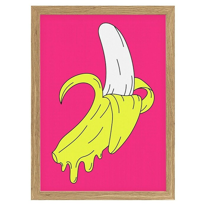 Papermoon Bild (Melting Pink Banana, B x H: 50 x 70 cm, Ohne Passepartout, Rahmen Eiche) | BAUHAUS