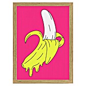 Papermoon Bild (Melting Pink Banana, B x H: 50 x 70 cm, Ohne Passepartout, Rahmen Eiche) | BAUHAUS