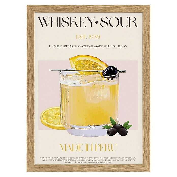 Papermoon Bild (Peru Whisky Bliss, B x H: 80 x 110 cm, Ohne Passepartout, Rahmen Eiche) | BAUHAUS