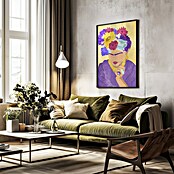 Papermoon Bild (Frida and Flowers, B x H: 70 x 100 cm, Mit Passepartout, Rahmen Schwarz) | BAUHAUS