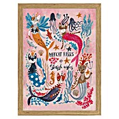 Papermoon Bild (Mercats and Caticorns, B x H: 70 x 100 cm, Ohne Passepartout, Rahmen Eiche) | BAUHAUS