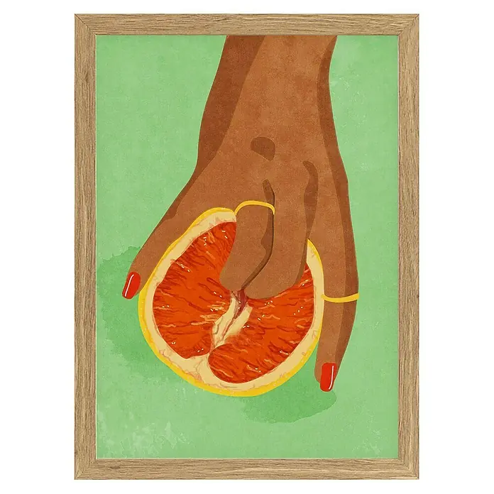 Papermoon BildFruitlover, B x H: 40 x 50 cm, Ohne Passepartout, Rahmen Eiche - Vorderansicht