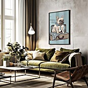 Papermoon Bild (Frenchie Want Travel, B x H: 100 x 140 cm, Ohne Passepartout, Rahmen Schwarz) | BAUHAUS