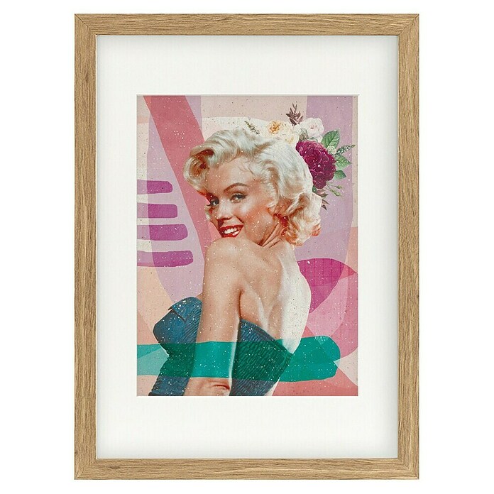 Papermoon Bild (Marilyn is Back, B x H: 100 x 140 cm, Mit Passepartout, Rahmen Eiche) | BAUHAUS