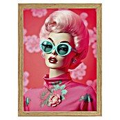 Papermoon Bild (Oh Barbie No. 1, B x H: 80 x 110 cm, Ohne Passepartout, Rahmen Eiche) | BAUHAUS