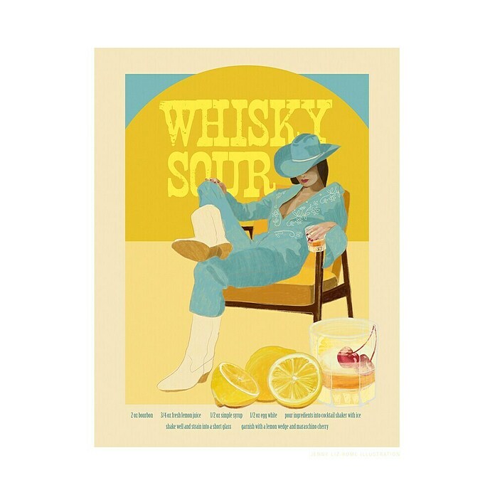 Papermoon Poster (Cocktails Whisky Sour, B x H: 80 x 110 cm, Ohne Passepartout) | BAUHAUS