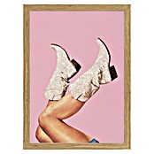 Papermoon Bild (Boots Glitter Pink, B x H: 70 x 100 cm, Ohne Passepartout, Rahmen Eiche) | BAUHAUS