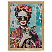 Papermoon Bild (Frida Chihuahua, B x H: 100 x 140 cm, Ohne Passepartout, Rahmen Eiche) | BAUHAUS