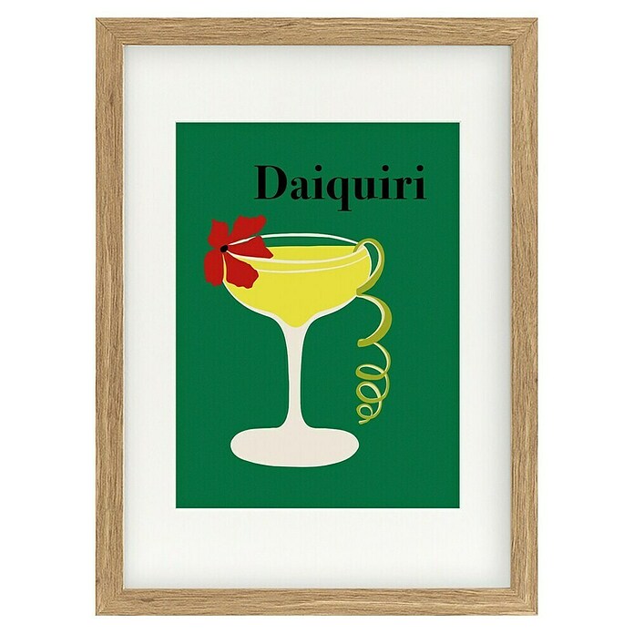 Papermoon Bild (Daiquiri, B x H: 60 x 80 cm, Mit Passepartout, Rahmen Eiche) | BAUHAUS