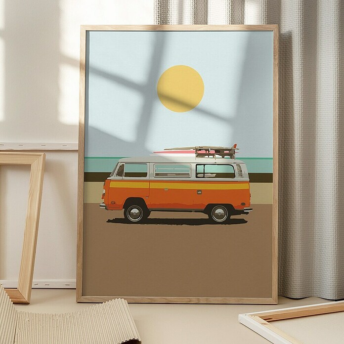Papermoon Bild (Road Trip 1, B x H: 80 x 110 cm, Mit Passepartout, Rahmen Eiche) | BAUHAUS