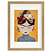 Papermoon Bild (Treechild Frida Gelb, B x H: 50 x 70 cm, Mit Passepartout, Rahmen Eiche) | BAUHAUS