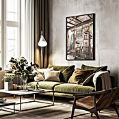 Papermoon Bild (Route 66 Gas Station, B x H: 100 x 140 cm, Ohne Passepartout, Rahmen Schwarz) | BAUHAUS