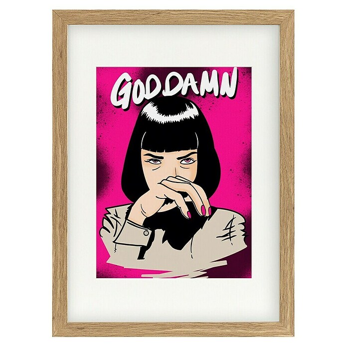 Papermoon Bild (Goodamn!, B x H: 70 x 100 cm, Mit Passepartout, Rahmen Eiche) | BAUHAUS