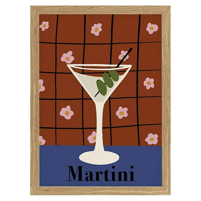 Papermoon Bild (Martini, B x H: 50 x 70 cm, Ohne Passepartout, Rahmen Eiche) | BAUHAUS