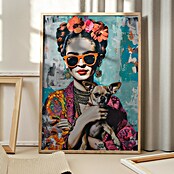 Papermoon Bild (Frida Chihuahua, B x H: 100 x 140 cm, Mit Passepartout, Rahmen Eiche) | BAUHAUS