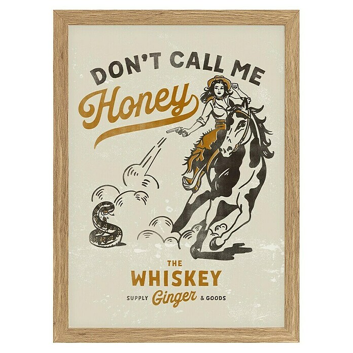 Papermoon Bild (Don´t Honey Print 2, B x H: 80 x 110 cm, Ohne Passepartout, Rahmen Eiche) | BAUHAUS