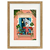 Papermoon Bild (Barcelona, B x H: 60 x 80 cm, Mit Passepartout, Rahmen Eiche) | BAUHAUS