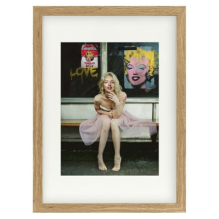 Papermoon Bild (New Marilyn, B x H: 100 x 140 cm, Mit Passepartout, Rahmen Eiche) | BAUHAUS