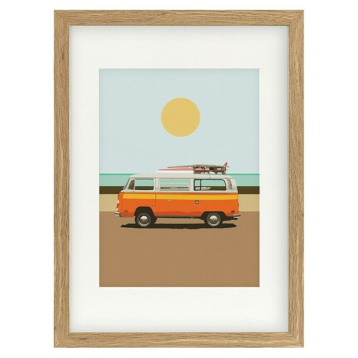Papermoon Bild (Road Trip 1, B x H: 80 x 110 cm, Mit Passepartout, Rahmen Eiche) | BAUHAUS