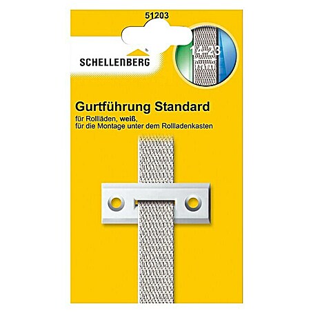 Schellenberg Gurtführung Standard Mini & Maxi (7 x 65 x 17 mm, Geeignet für: Rollladen-Maxi/Mini-Systeme, Weiß)