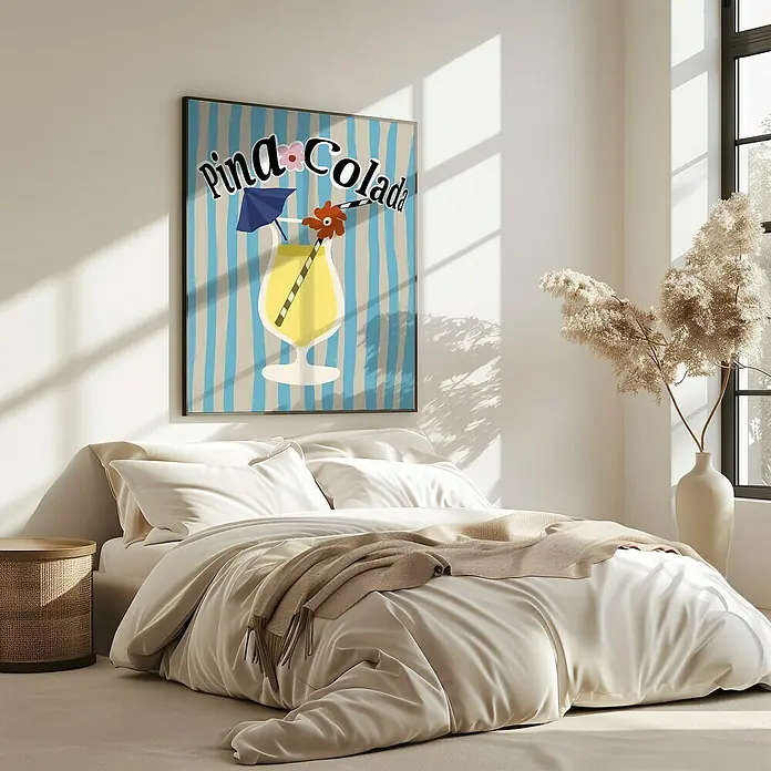Papermoon BildPina Colada, B x H: 70 x 100 cm, Mit Passepartout, Rahmen Eiche - Stimmungsaufnahme