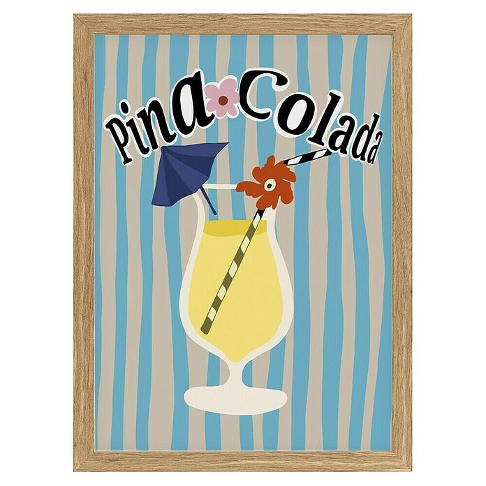 Papermoon Bild (Pina Colada, B x H: 70 x 100 cm, Ohne Passepartout, Rahmen Eiche) | BAUHAUS