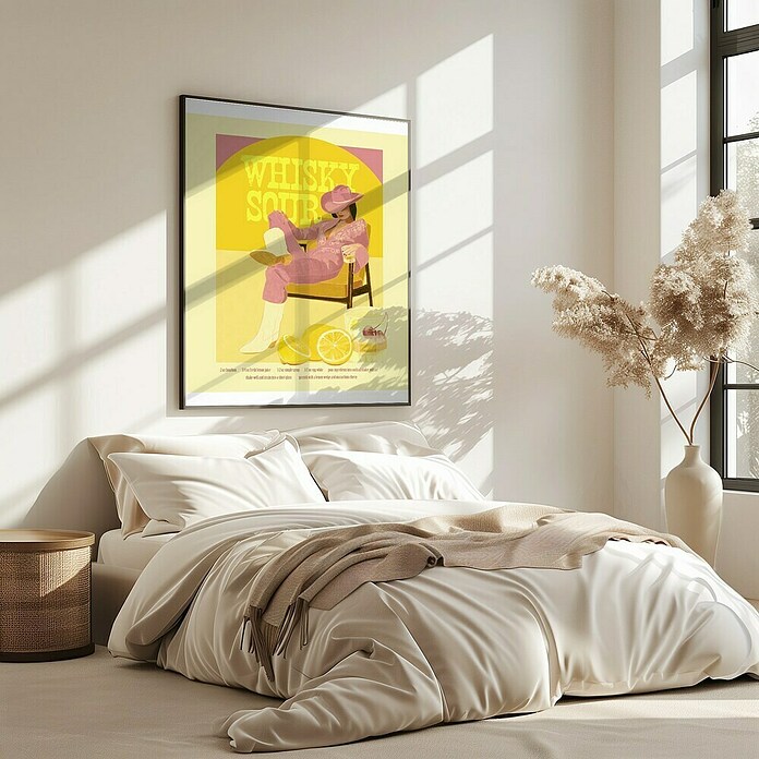 Papermoon Bild (Whisky Sour Pink Copy, B x H: 60 x 80 cm, Mit Passepartout, Rahmen Eiche) | BAUHAUS