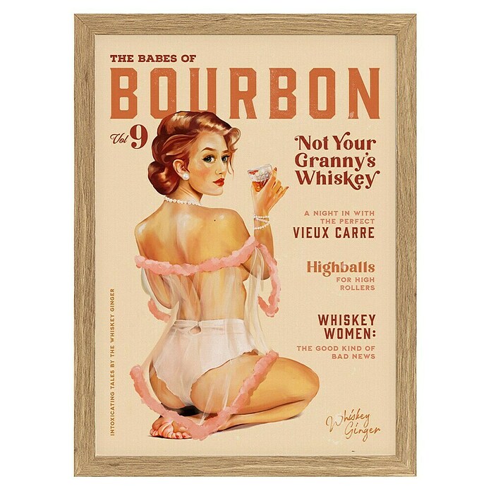 Papermoon Bild (Babes of Boubon Vol. 9, B x H: 70 x 100 cm, Ohne Passepartout, Rahmen Eiche) | BAUHAUS
