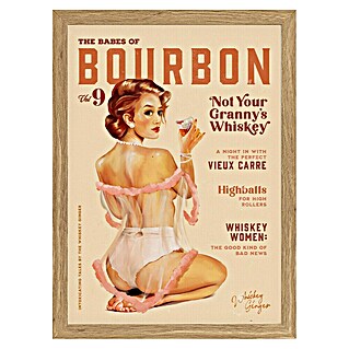 Papermoon Bild (Babes of Boubon Vol. 9, B x H: 80 x 110 cm, Ohne Passepartout, Rahmen Eiche)