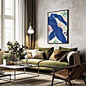 Papermoon Bild (Abstract Blue Figure, B x H: 100 x 140 cm, Mit Passepartout, Rahmen Schwarz) | BAUHAUS