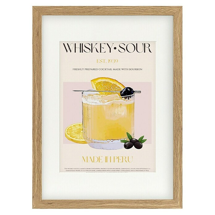 Papermoon Bild (Peru Whisky Bliss, B x H: 100 x 140 cm, Mit Passepartout, Rahmen Eiche) | BAUHAUS