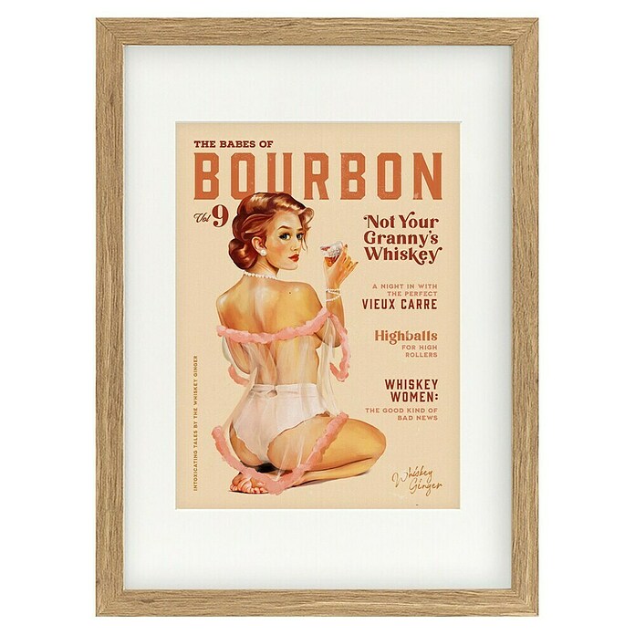 Papermoon Bild (Babes of Boubon Vol. 9, B x H: 40 x 50 cm, Mit Passepartout, Rahmen Eiche) | BAUHAUS