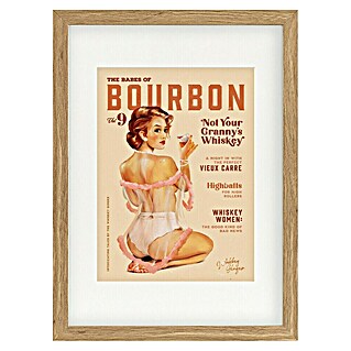 Papermoon Bild (Babes of Boubon Vol. 9, B x H: 80 x 110 cm, Mit Passepartout, Rahmen Eiche)