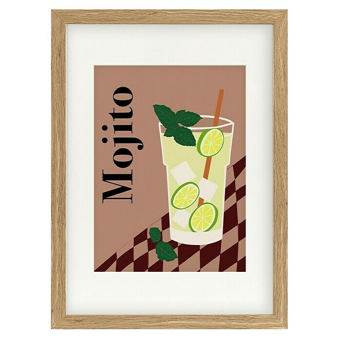 Papermoon Bild (Mojito, B x H: 70 x 100 cm, Mit Passepartout, Rahmen Eiche) | BAUHAUS