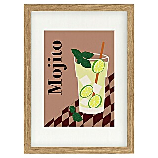 Papermoon Bild (Mojito, B x H: 100 x 140 cm, Mit Passepartout, Rahmen Eiche)