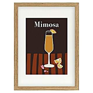 Papermoon Bild (Mimosa, B x H: 80 x 110 cm, Mit Passepartout, Rahmen Eiche)