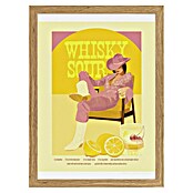 Papermoon Bild (Whisky Sour Pink Copy, B x H: 100 x 140 cm, Ohne Passepartout, Rahmen Eiche) | BAUHAUS