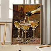 Papermoon Bild (Vintage Champagne, B x H: 40 x 50 cm, Mit Passepartout, Rahmen Eiche) | BAUHAUS