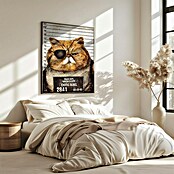 Papermoon Bild (Funny Cat, B x H: 50 x 70 cm, Mit Passepartout, Rahmen Eiche) | BAUHAUS