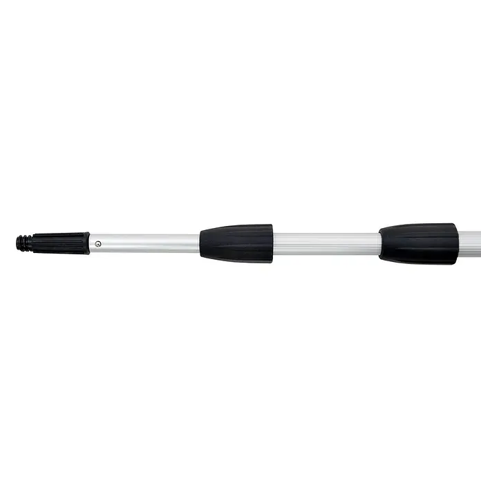 Unger Teleskopstange - 3 -tlg., Aluminium, Länge: 3,75 m - Ausziehbarer silberfarbener Stiel mit schwarzen Griffen. Ideal für Reinigungsarbeiten in Haus und Garten, leicht und robust.