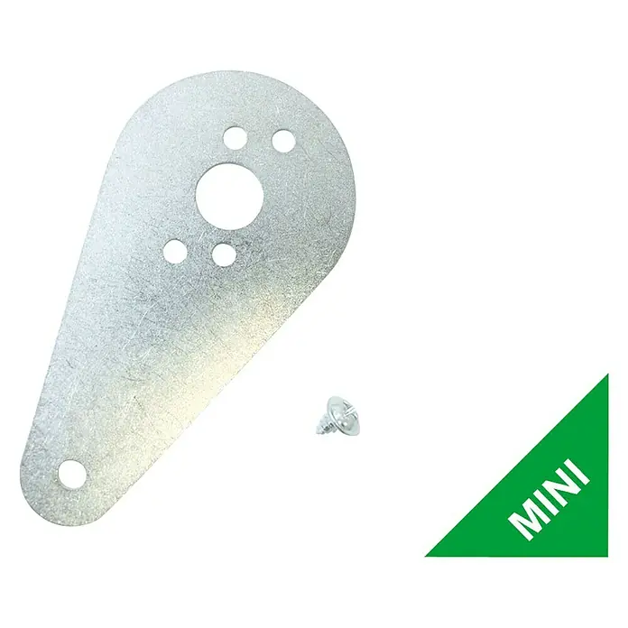 Schellenberg Motorlager - Passend für: Vorbaurollläden Kastengröße 13,7 x 13,7 cm - Metallplatte mit Löchern und einer Schraube, Zubehör für kleine Projekte und Reparaturen, Mini-Ausführung.
