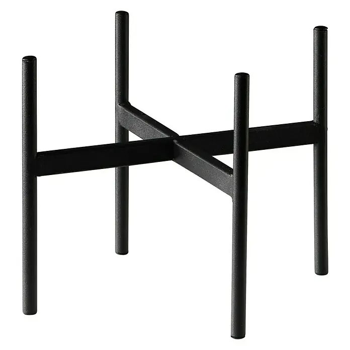 Soendgen Keramik Ständer Metall - Ø x H: 17 x 14 cm - Schwarzer Pflanzenständer aus Metall mit vier Beinen und kreuzförmiger Basis für Topfpflanzen.